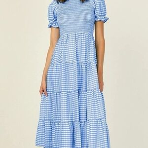 Blue Gingham Women's Dress